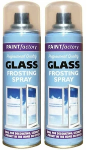 2x Glass Frosting White Paint Spray Window Privacy Security Kitchen Bath 250ml - Picture 1 of 2