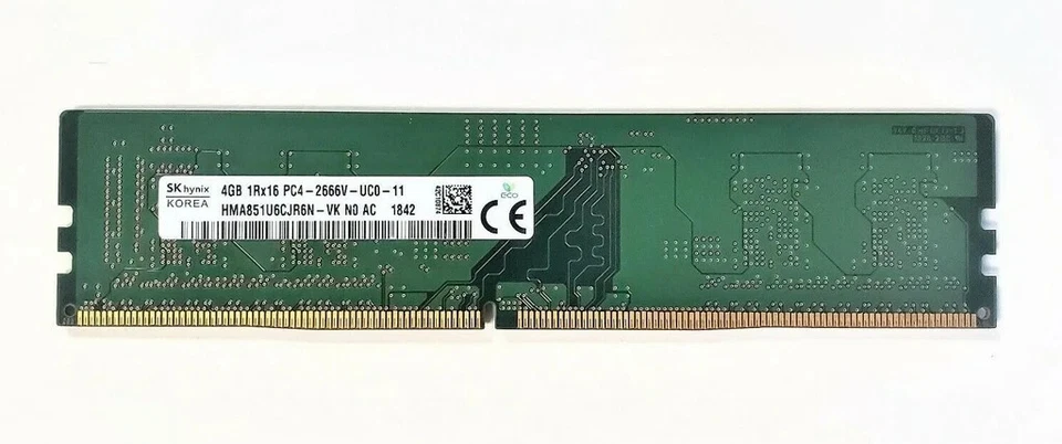 SK Hynix HMA851U6CJR6N‑VK 4GB DDR4‑2666 (PC4‑21300) UDIMM RAM Module - Image 1 of 1