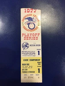 ALCS Spiel 1 Ticket 1977 - Bild 1 von 2