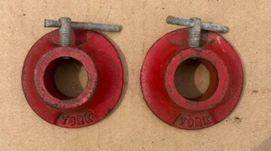 Par De Colección de Collares de Barra/Mancuerna York Rojo 1" Abrazadera Tapa Final Culturismo - Imagen 1 de 2