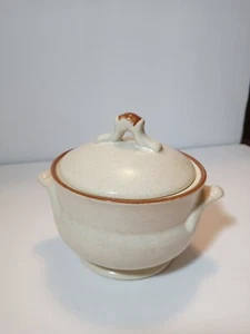Hearthside Stoneware Japan Covered Speckled Sugar Bowl Lid Floral Expressions - Picture 1 of 14