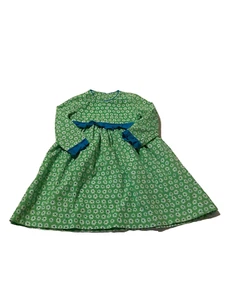 lavender blue toddler girls 4t fit flare back button dress green/white floral - Bild 1 von 5