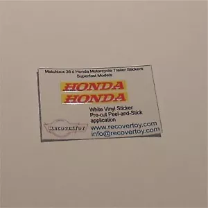 Matchbox Lesney 38d Honda Motor Cycle Trailer Later Sticker Set - Picture 1 of 3