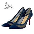 Good condition Christian Louboutin Mesh Suede Pumps Navy Size 36/US 6