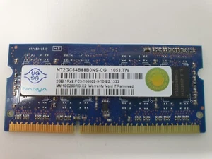 DELL XPS L501X RAM Memory 2GB PC3-10600s DDR3 NANYA NT2GC64B88B0NS-CG Genuine - Picture 1 of 7