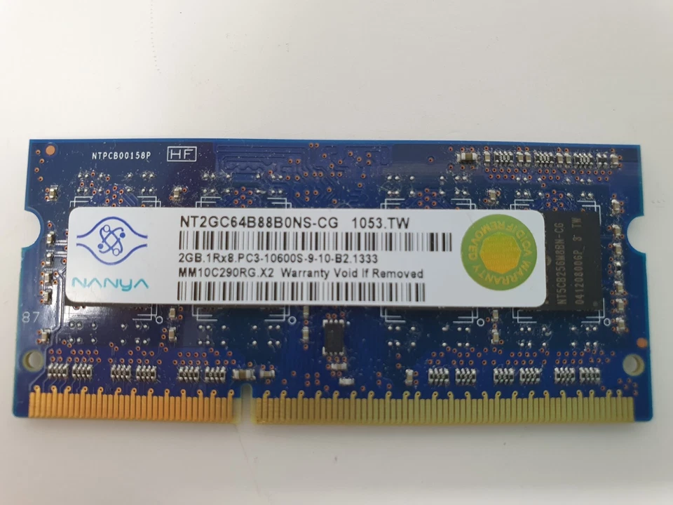 DELL XPS L501X RAM Memory 2GB PC3-10600s DDR3 NANYA NT2GC64B88B0NS-CG Genuine - Image 1 of 4