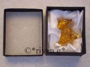 FOX Caricature@Glass Ornament@Collectable BUSHY RED FOX Figurine@Wild Animal - Picture 1 of 12