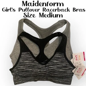 Reggiseno sportivo Maidenform Girls Racerback confezione da 2; bianco e nero, grigio erica taglia Med. - Foto 1 di 9