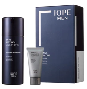 IOPE MEN Pro Retinol All in One 120mL Anti-Aging + Cleanser 50mL Korea Skincare - Picture 1 of 4