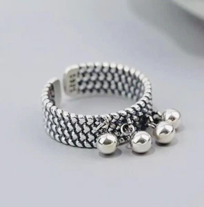 925 Silber Ring, zierlicher Ring, verstellbarer Ring, Daumenring, Stapelringe, Boho - Bild 1 von 5