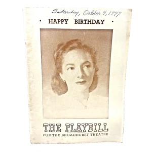 Happy Birthday Starring Helen Hayes Playbill 1947 Tony Winner Best Lead Actress - Picture 1 of 10