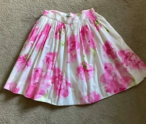 Liz Claiborne New York Pink & White Skirt Floral Full Circle Cotton size 6 - Picture 1 of 3