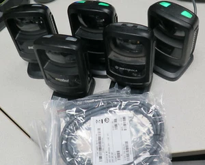 Lote de cinco escáneres de código de barras manos libres Motorola Symbol DS9208 9208 USB negro - Imagen 1 de 5
