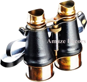 Vintage Leather Telescope Pirate Spyglass Nautical Gift Antique Brass Binocular - Bild 1 von 5