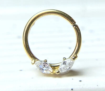 1шт двойной маркиза драгоценный камень обруч кольцо нос перегородки Daith ладьи Tragus уха хряща - Изображение 1 из 4