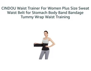 Plus One Size Waist Trainer Belly Fat Burner Body Shaper Slimming Sweat Wrap NEW - Picture 1 of 16