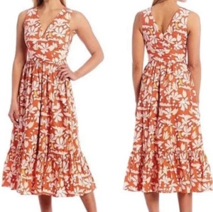 NWT $250 Sachin & Babi Dany Floral V-Neck Sleeveless Midi Dress Size 2 - Picture 1 of 12