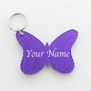 Llavero de mariposa - Llavero grabado personalizado - Personalizado gratuito, etiqueta de mochila - Imagen 1 de 6