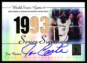 2003 Topps Tribute World Series Silver Series Signature Joe Carter 1993 Auto Bat - Picture 1 of 2