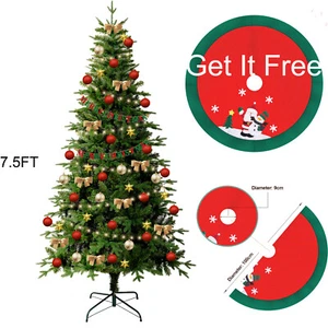 5/6/7.5ft Artificial Green Christmas Tree LED Light with Metal Stand Decoration - Picture 1 of 22