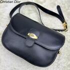 Christian Dior shoulder bag CD hardware leather black Authentic