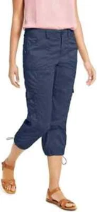 Pantalones capri cargo Style & Co para mujer 18W tiro medio dobladillo elástico azul - Imagen 1 de 10