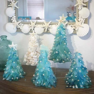 DIY Christmas Decoration Blue Christmas Tree Glass Creative Unique Decoration - Picture 1 of 7
