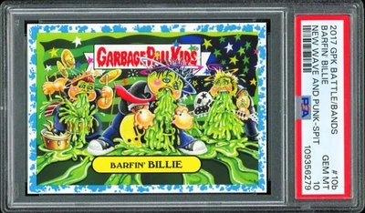 2017 Garbage Pail Kids SPIT BLUE /99 Barfin' Billie Green Day POP 1 PSA 10 - Image 1 of 2