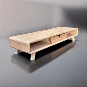 Stromlinienförmiger moderner Aufbewahrungsschrank aus blondem Holz - Bild 1 von 12