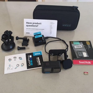 GoPro 10 Action Camera Black with Touch Screen SD Card and Accessories - Picture 1 of 5