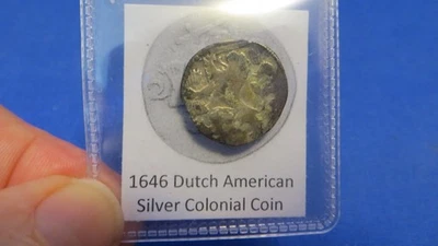 1646 Silver Early American Colonial Coin Before US Minted Coins FREE SHIPPING - Image 1 of 4