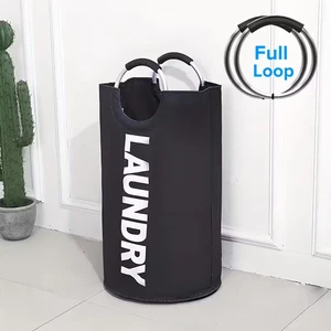 XL Black Laundry Bag Hamper 95L 25 Gallon Waterproof with Aluminum Handles - Picture 1 of 5