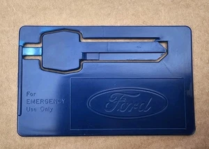 1980's 1990's Ford Emergency Spare Key / Blue Plastic Credit Card Style - Picture 1 of 2