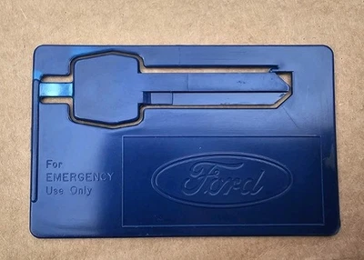 1980's 1990's Ford Emergency Spare Key / Blue Plastic Credit Card Style - Image 1 of 2