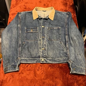 Vintage 90s Polo Ralph Lauren Dungaree Jeansjacke Jeans Herren Gr. XL Made In USA - Bild 1 von 8