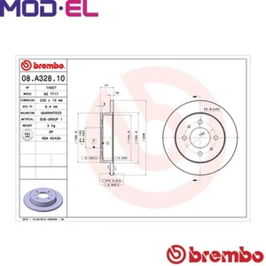2x BRAKE DISC 08.A328.10 FOR MITSUBISHI LANCER/V/Station/Wagon/VI COLT/IV 2.0L - Picture 1 of 7