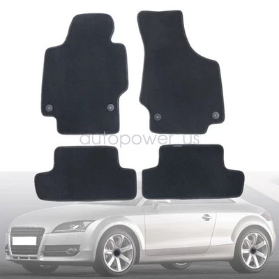 Alfombrillas delanteras traseras impermeables terciopelo negro nuevas para Audi TT 2006-2014 Foto 1 de 4