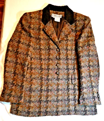 Carlisle 羊毛混纺西装外套/夹克,10,棕色,带多色粗纺 — 第 1/4 张图片