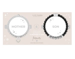 Conjunto de pulseras en caja de regalo de madre e hijo por dijes de vida idea de regalo del día de la madre - Imagen 1 de 3
