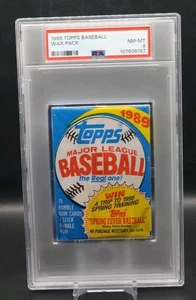 1989 Topps Baseball Wax Pack PSA Graded NM-MT 8 Cert #107608197 - Picture 1 of 6