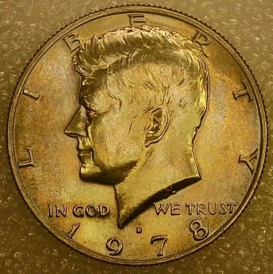 🔥BU- LIGHTLY TONED 🔥 1978-D KENNEDY HALF-DOLLAR DDO W/ DDR VARIETY. *SEE PICS - Image 1 of 4