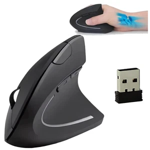 MOUSE VERTICALE WIRELESS ERGONOMICO POLSO TUNNEL CARPALE 6 TASTI DPI REGOLABILI - Foto 1 di 6