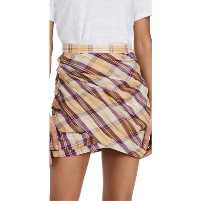 Minifalda acanalada a cuadros amarilla miel Birdy Isabel Marant Etoile talla 6 Foto 1 de 4