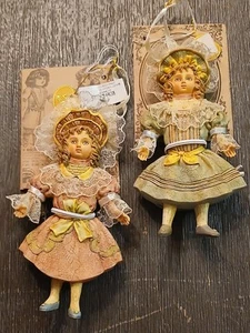 Two Louis Nichole Kurt S Adler 1999 Victorian Girls Christmas/Anyday Ornaments - Picture 1 of 8