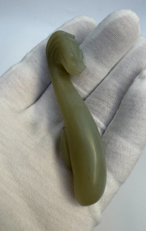 中国骨董貴重希少 【大きめ古玉翠吊墜】日本における古いものです 中国