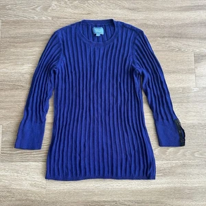 Simply Vera Wang Pullover Knit Sweater Blue Womens Large - Picture 1 of 17