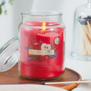 Wickford & Co Large Scented Glass Jar Candle - Warm Apple & Cinnamon - Picture 1 of 1