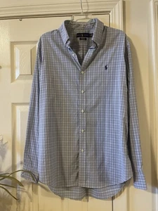 Polo Ralph Lauren Herren Classic Fit Performance Kariertes Button Down Hemd Blau L - Bild 1 von 6