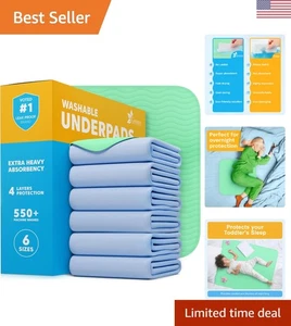 Schnelltrocknende wiederverwendbare Inkontinenzeinlagen - 6er Pack, ideal für Zuhause & Reisen 30x34 - Bild 1 von 9