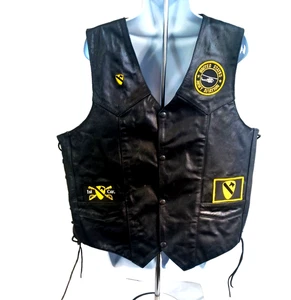 Milwaukee Leather Men's Black Vest With Harley Davidson and Army Patches - Picture 1 of 10